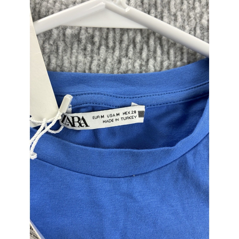 ZARA Sleeveless Tank Top Blue Crew Neck Pullover Solid Women's Medium - Picture 5 of 7